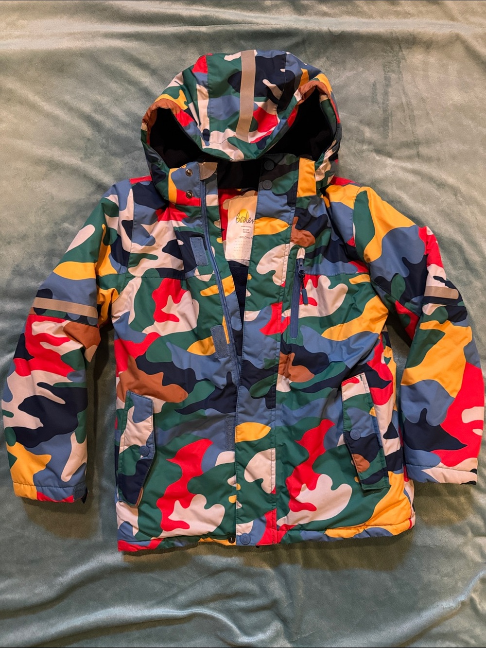 Boden Colorful Multi-Color Camo Hooded Jacket